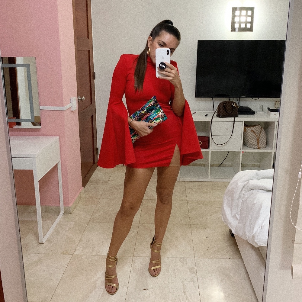 Michael Costello x Revolve red mini dress